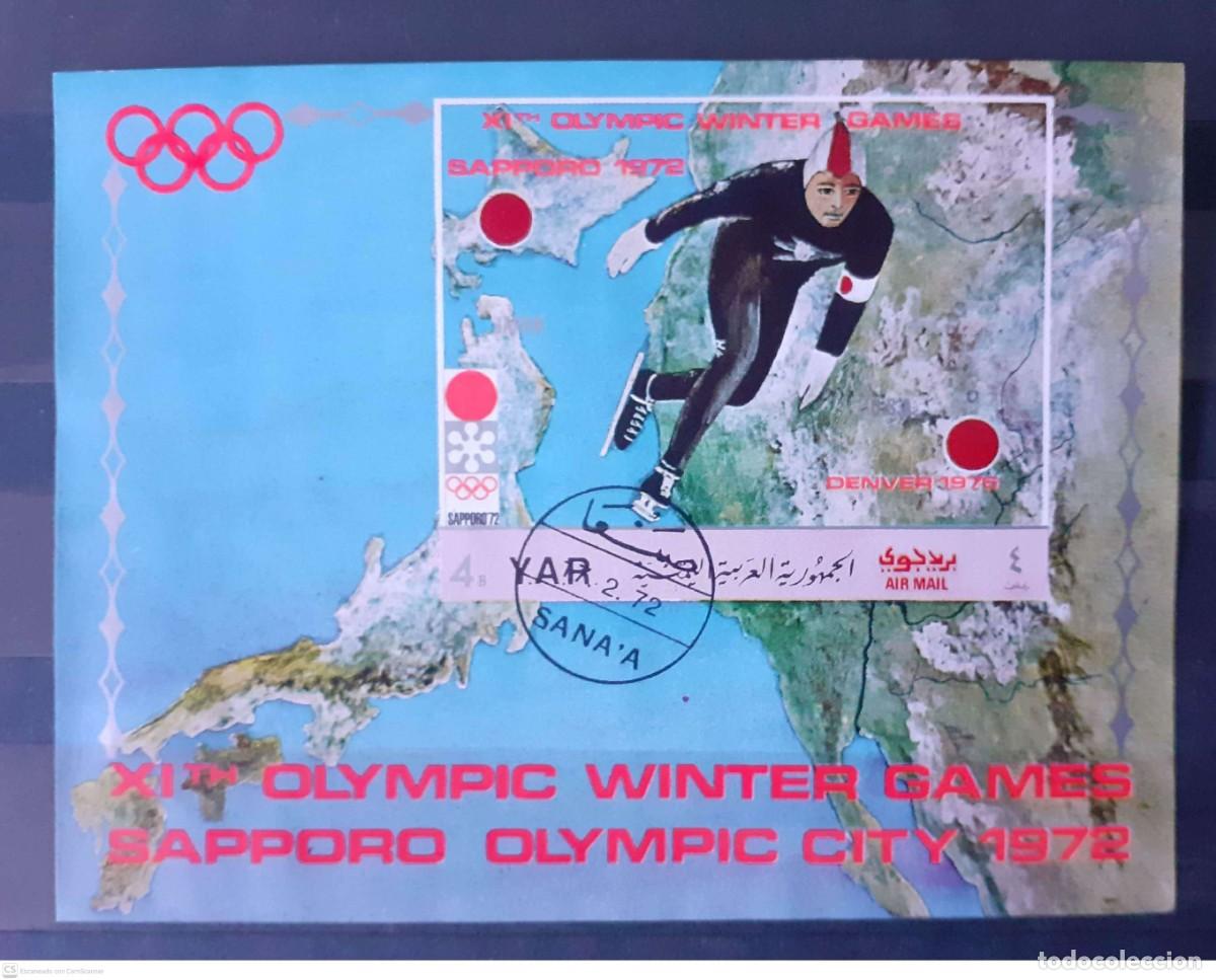 Briefmarken: YEMEN, REP&Uacute;BLICA (Y.A.R.) Bloq. 148&deg; s/d Juegos Ol&iacute;mpicos de invierno de Sapporo. Patinaje velocidad
