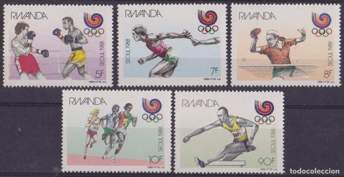 Selos: F-EX63480 RWANDA MNH 1988 SEOUL OLYMPIC GAMES TENNIS TABLE BOXING ATHLETISM.