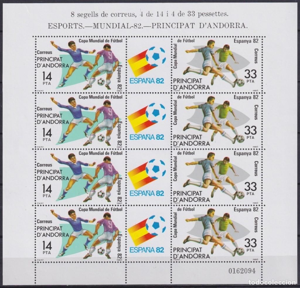 Timbres: F-EX62289 ANDORRA MNH 1982 WORLD CHAMPIONSHIP SOCCER FOOTBALL SHEET.