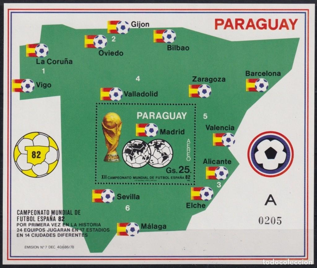 Timbres: F-EX63642 PARAGUAY MNH 1982 WORLD CHAMPIONSHIP SOCCER FOOTBALL.