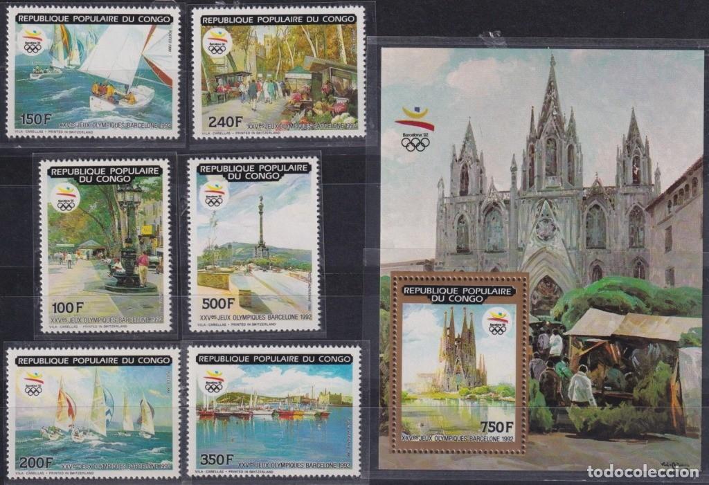 Sellos: F-EX64460 CONGO MNH 1990 OLYMPIC GAMES BARCELONA RAMBLA SHIP LIMITED EDITION.