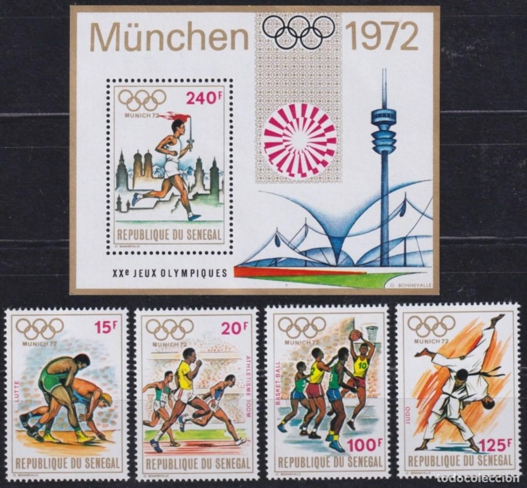 Sellos: F-EX65143 SENEGAL MNH 1972 MUNICH OLYMPIC GAMES JUDO ATHLETISM BASKET FITHING.
