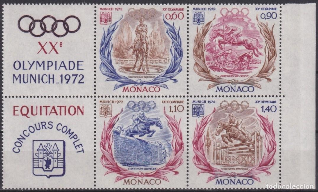 Sellos: F-EX65155 MONACO MNH 1972 MUNICH OLYMPIC GAMES EQUESTRIAN BLOCK.
