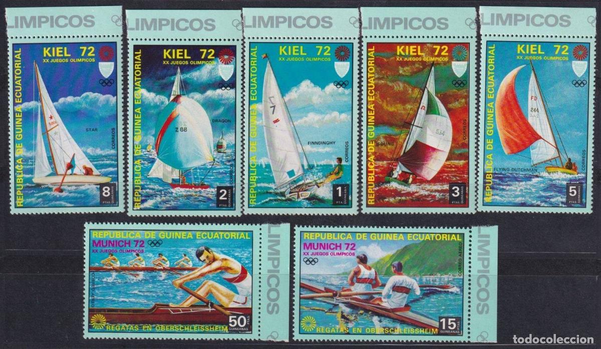 Stamps: F-EX65161 GUINEA EQUATORIAL MNH 1972 MUNICH OLYMPIC GAMES SAILING REGATTA.