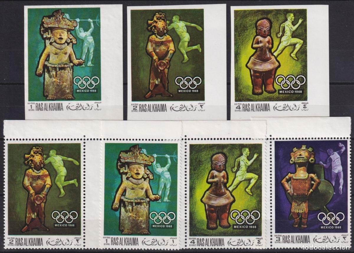 Timbres: F-EX64743 SAUDI ARABIA RAS AL KHAIMA MNH 1968 ARCHAELOGY OLYMPIC GAMES ATHLETISM RUNNER.