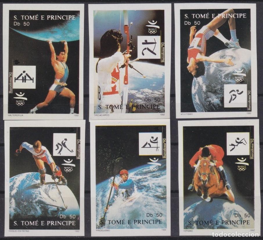 Timbres: F-EX65173 SAO TOME I PRINCIPE MNH 1992 IMPERF BARCELONA OLYMPIC GAMES ATHLETISM RUNNER HOCKEY.