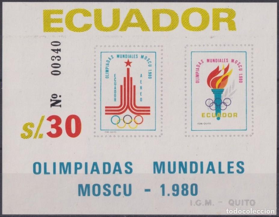 Francobolli: F-EX61821 ECUADOR MNH 1980 MOSCOW OLYMPIC GAMES TOURCH WITH FLAME.