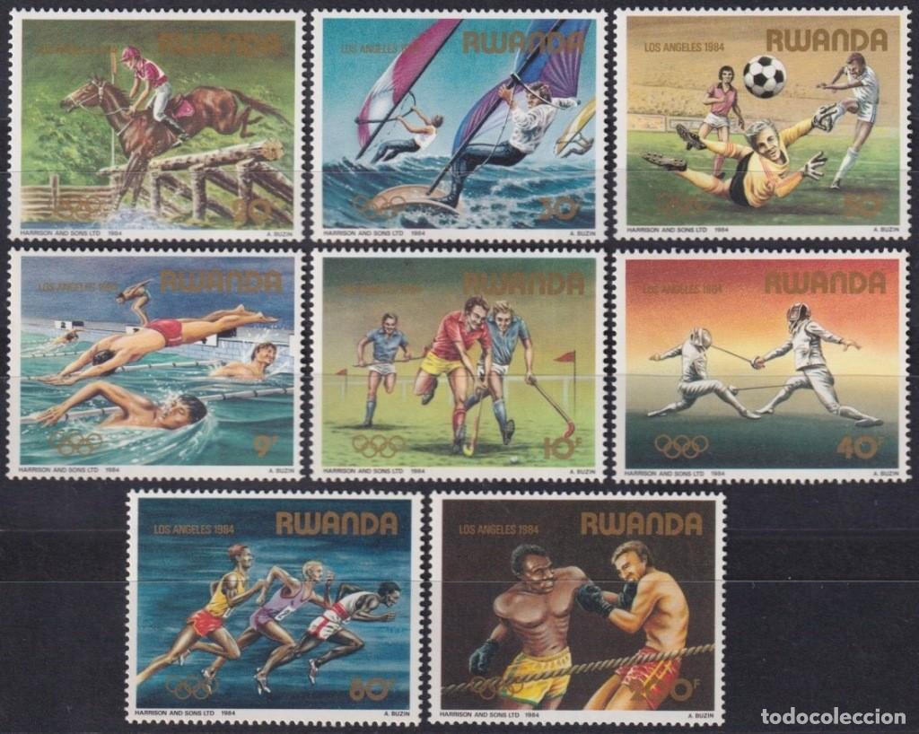 Francobolli: F-EX63562 RWANDA MNH 1984 LOS ANGELES OLYMPIC GAMES SOCCER HOCKEY FENCING.