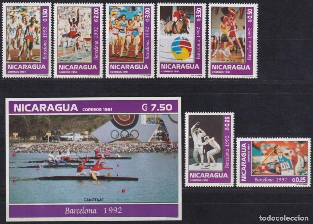 Selos: F-EX62742 NICARAGUA MNH 1992 BARCELONA OLYMPIC GAMES CANOES FENCING EQUESTRIAN.