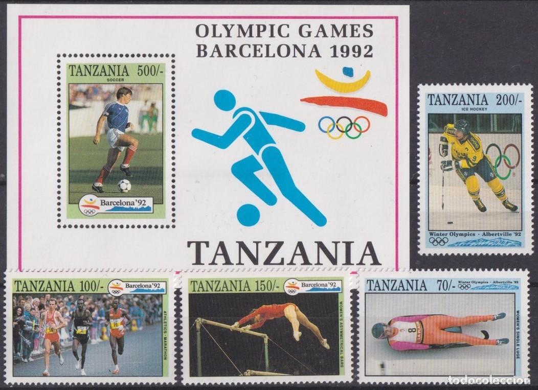 Timbres: F-EX63052 TANZANIA MNH 1992 BARCELONA OLYMPIC GAMES ICE HOCKEY ATHLETISM.