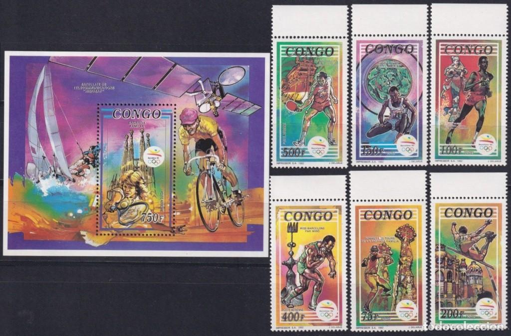 Briefmarken: F-EX62746 CONGO MNH 1992 BARCELONA OLYMPIC GAMES TENNIS CYCLE BASEBALL ATHLETISM.