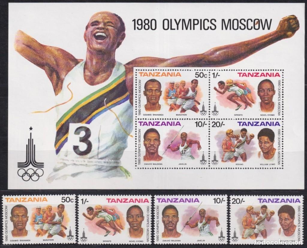 Briefmarken: F-EX63616 TANZANIA MNH 1980 MOSCOW OLYMPIC GAMES JAVELIN BOXING ATHLETISM.