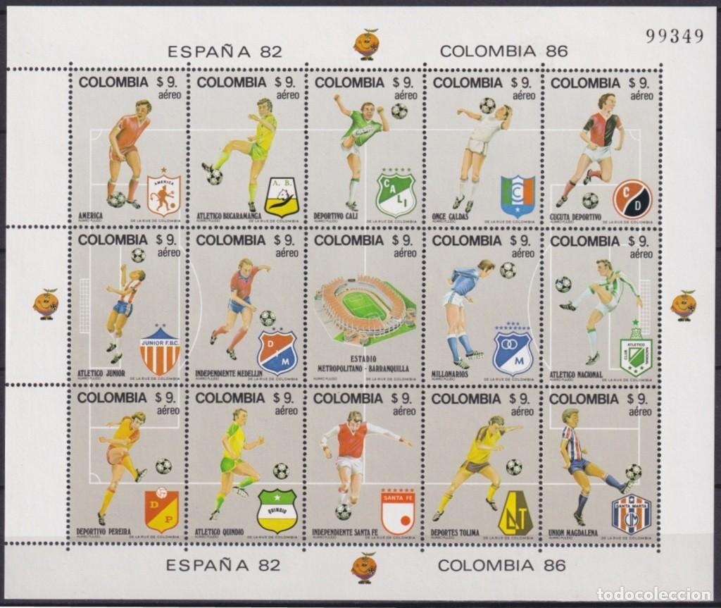 Briefmarken: F-EX62287 COLOMBIA MNH 1982 WORLD CHAMPIONSHIP SOCCER FOOTBALL SPECIAL SHEET.