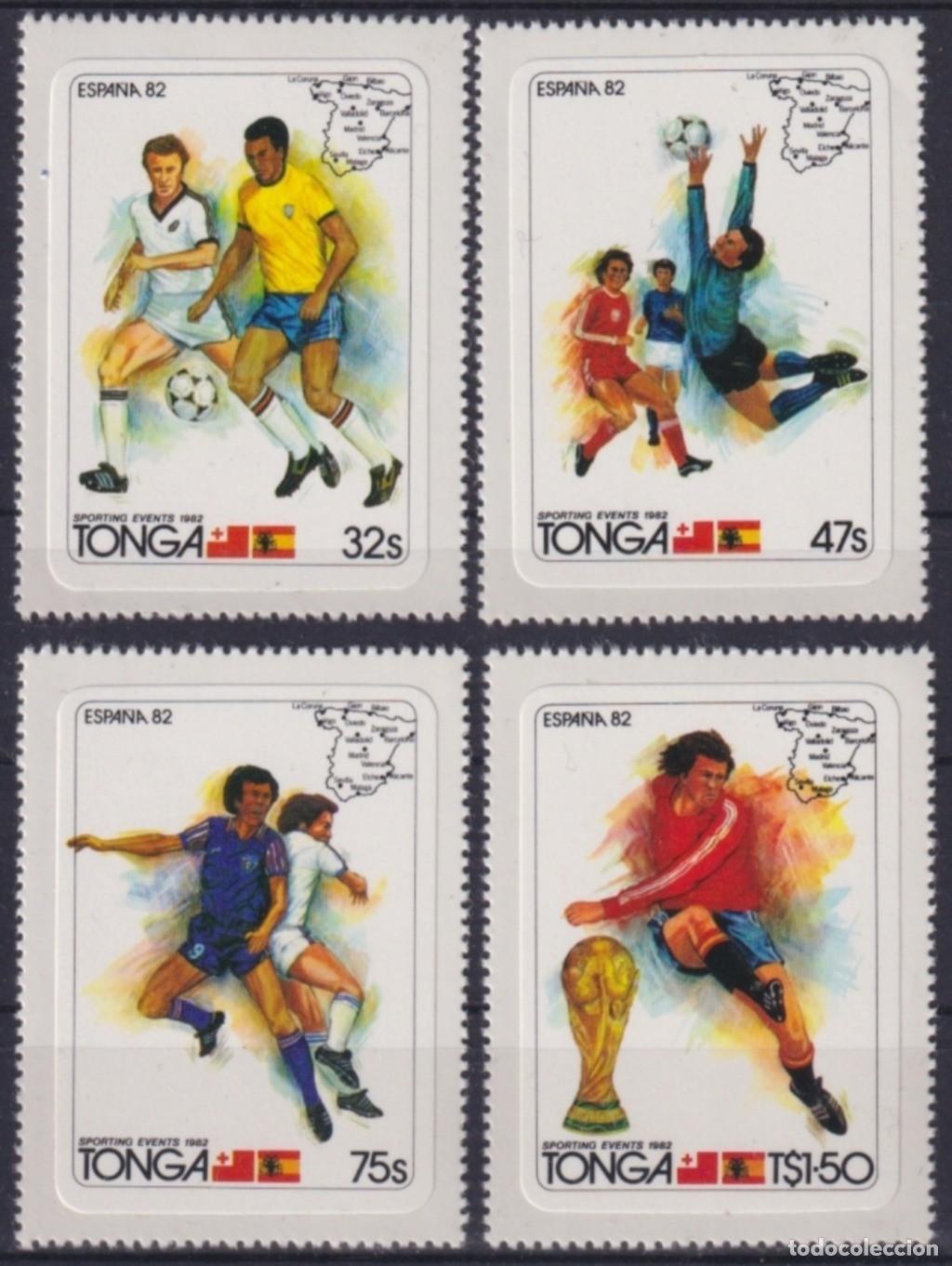 Briefmarken: F-EX64254 TONGA MNH 1982 ADHESIVE WORLD CHAMPIONSHIP SOCCER FOOTBALL.