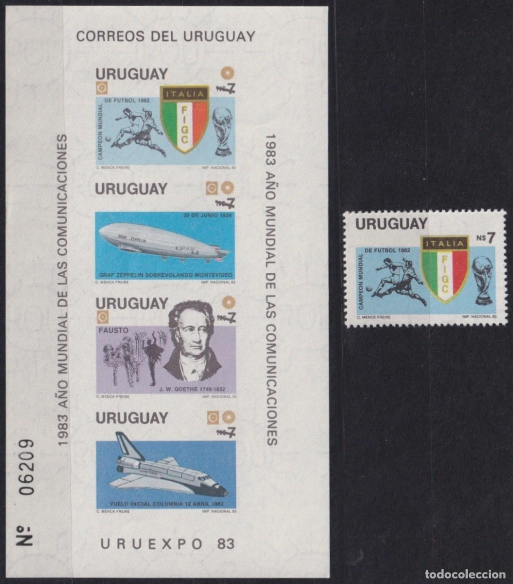 Briefmarken: F-EX64260 URUGUAY MNH 1983 ZEPPELIN WORLD CHAMPIONSHIP SOCCER FOOTBALL IMPERF.