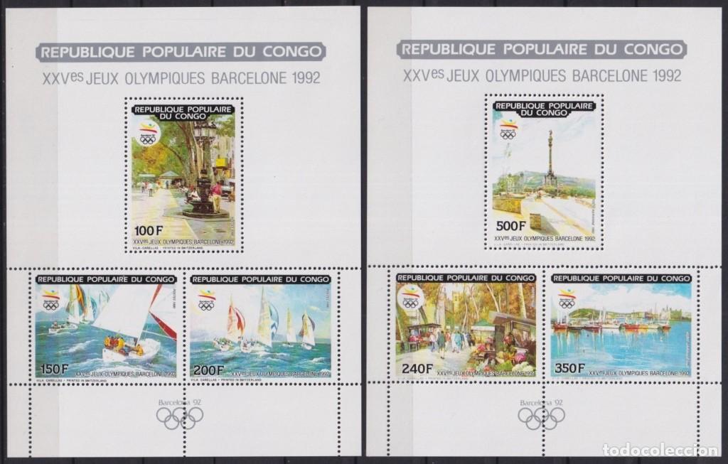 Selos: F-EX64623 CONGO MNH 1990 OLYMPIC GAMES BARCELONA RAMBLA SHIP LIMITED EDITION.
