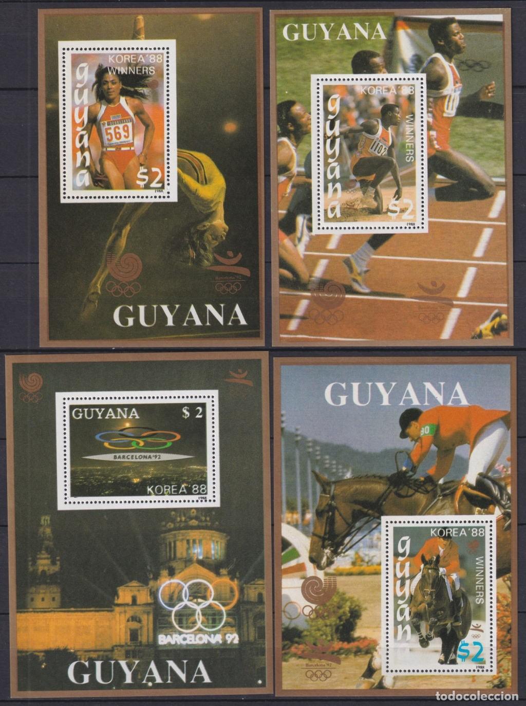 Selos: F-EX64625 GUYANA MNH 1988 SEOUL OLYMPIC GAMES TO BARCELONA ATHLETISM.