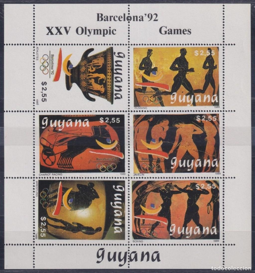 Selos: F-EX48089 GUYANA MNH 1989 OLYMPIC GAMES BARCELONA ARCHEOLOGY LIMITED EDITION.