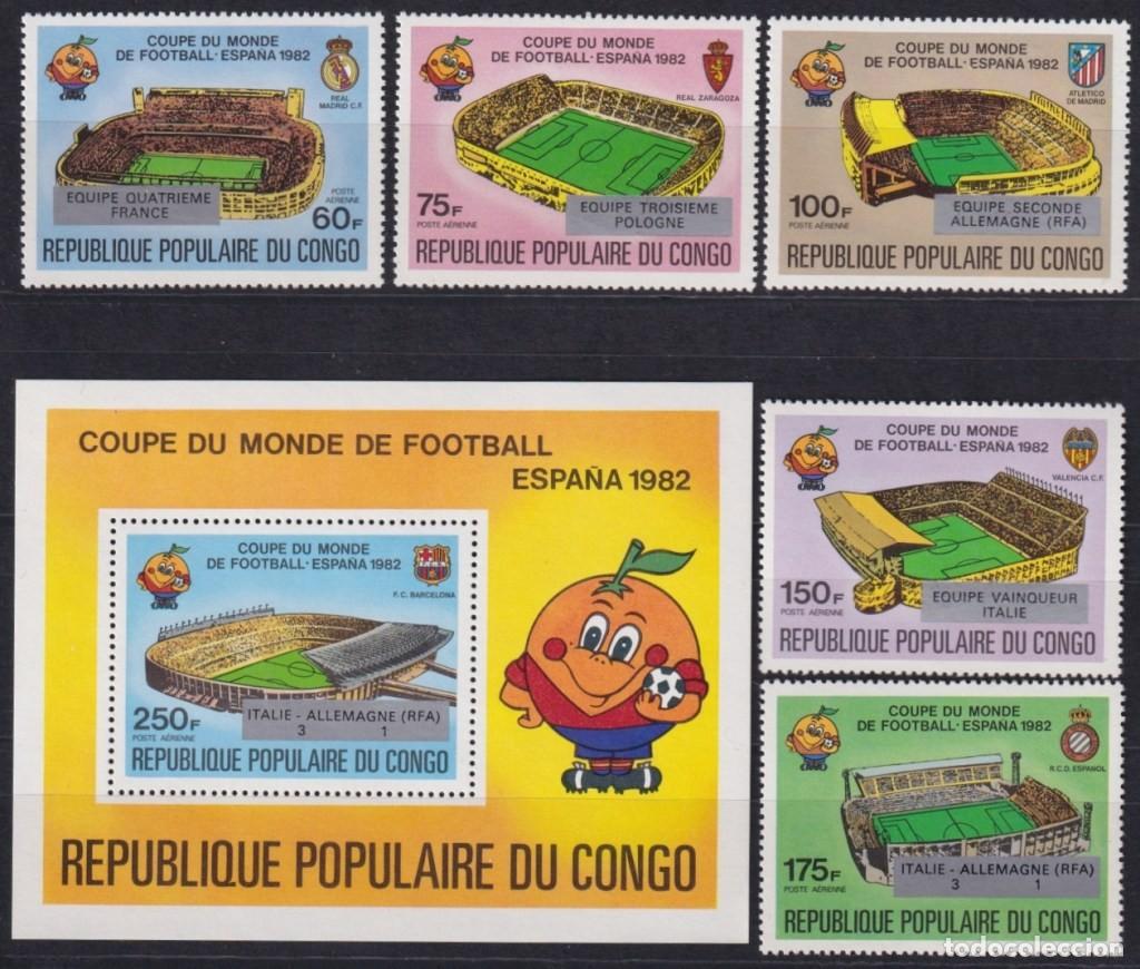 Timbres: F-EX63639 CONGO MNH 1982 WORLD CHAMPIONSHIP SOCCER FOOTBALL WINNER OVERPRINT.