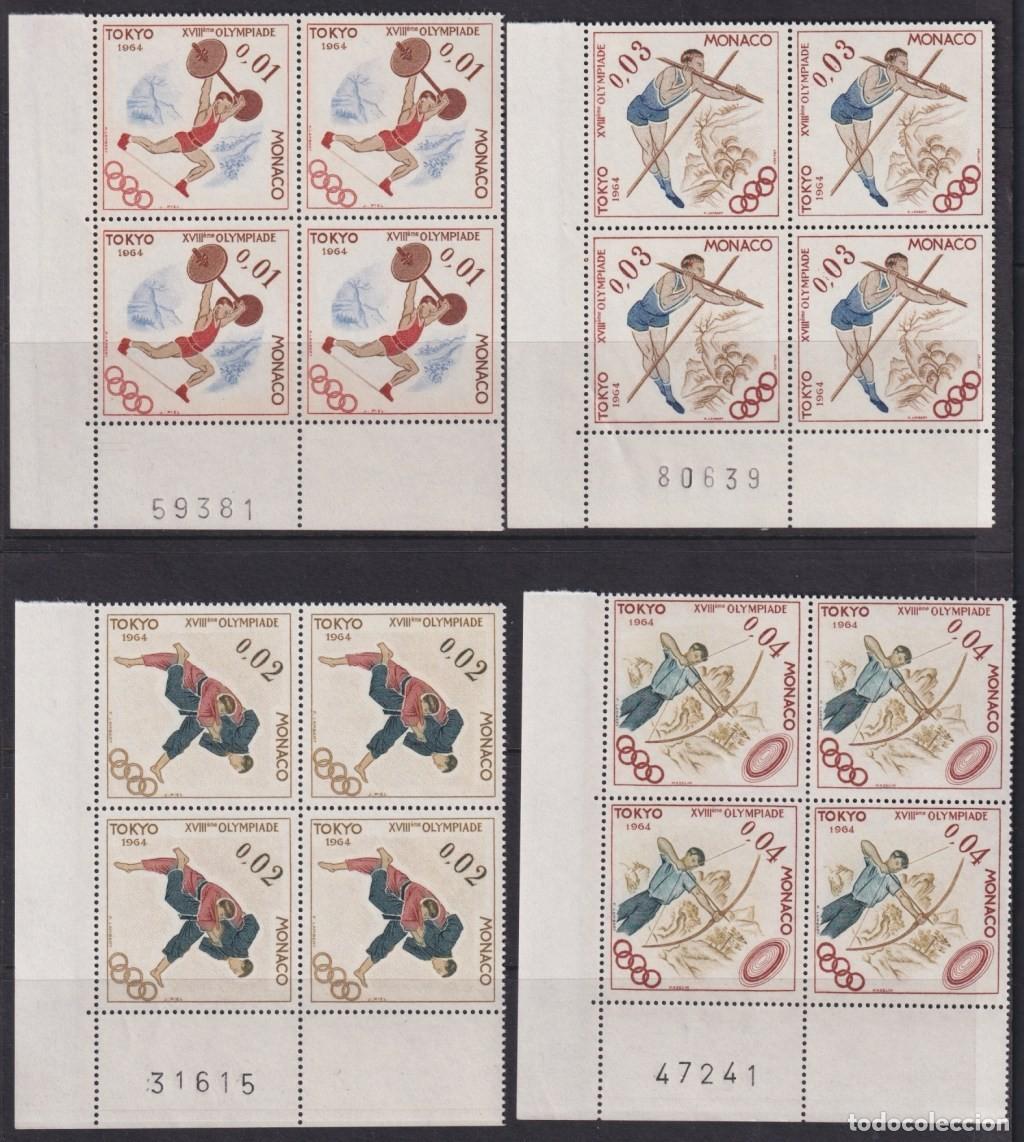 Stamps: F-EX65244 MONACO MNH 1964 TOKIO OLYMPIC GAMES BLOCK 4 JUDO ATHLETISM ARCHERY.