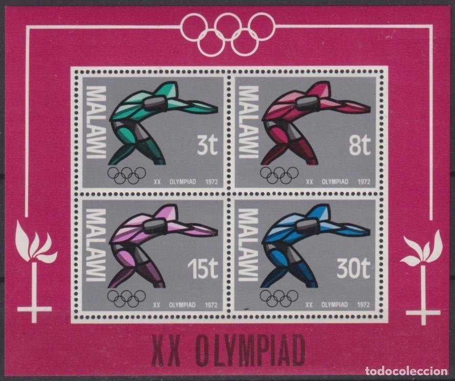 Stamps: F-EX65241 MALAWI MNH 1972 MUNICH OLYMPIC GAMES SHEET.