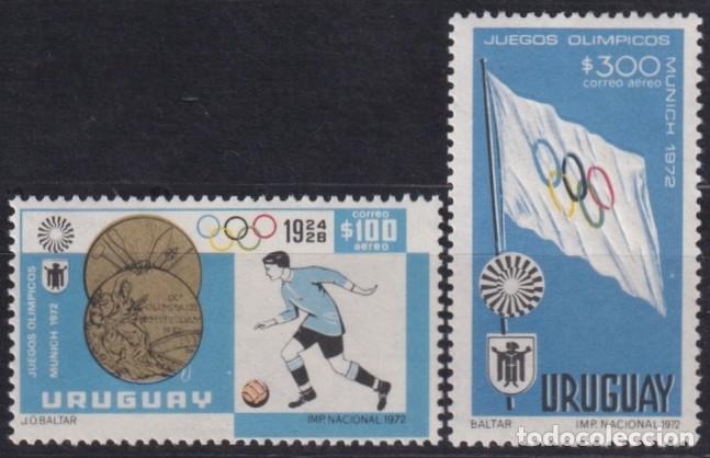 Stamps: F-EX65153 URUGUAY MNH 1972 MUNICH OLYMPIC GAMES SOCCER.