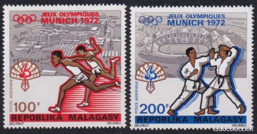 Stamps: F-EX65152 MADAGASCAR MNH 1972 MUNICH OLYMPIC GAMES ATHLETISM KARATE.