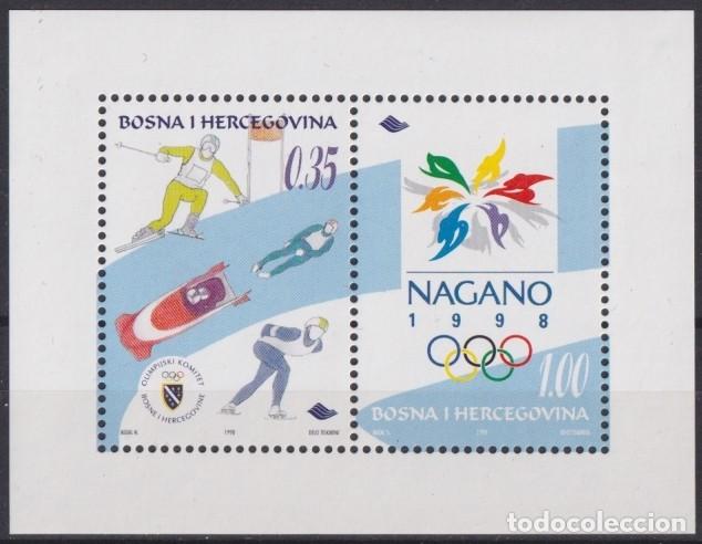Stamps: F-EX65103 BOSNIA HERZEGOVINA MNH 1998 NAGANO OLYMPIC GAMES SKI SKIITING.