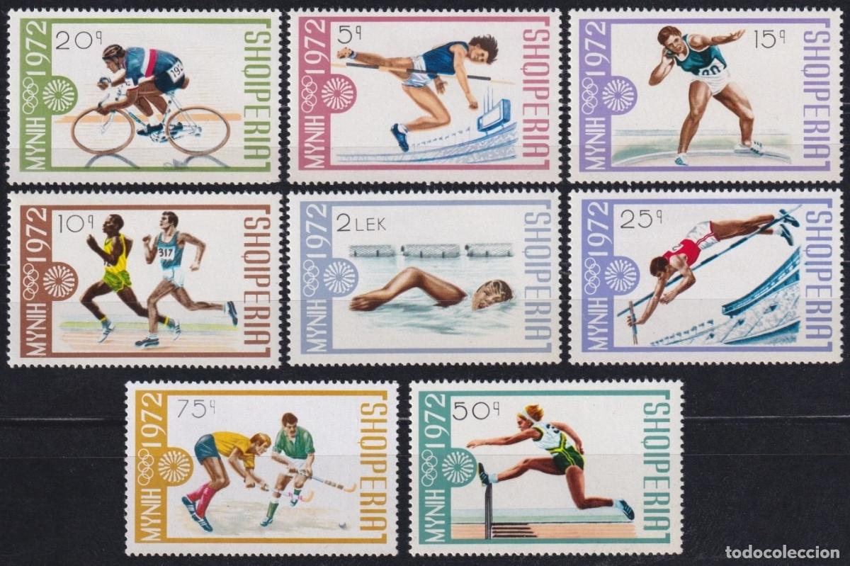 Stamps: F-EX65163 ALBANIA MNH 1972 MUNICH OLYMPIC GAMES CYCLING ATHLETISM.