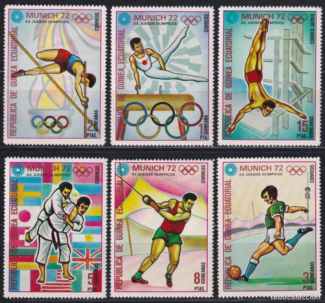 Stamps: F-EX65162 GUINEA EQUATORIAL MNH 1972 MUNICH OLYMPIC GAMES SOCCER FENCING JUDO.