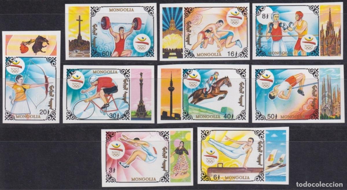Selos: F-EX65171 MONGOLIA MNH 1992 IMPERF BARCELONA OLYMPIC GAMES ATHLETISM RUNNER ARCHERY.