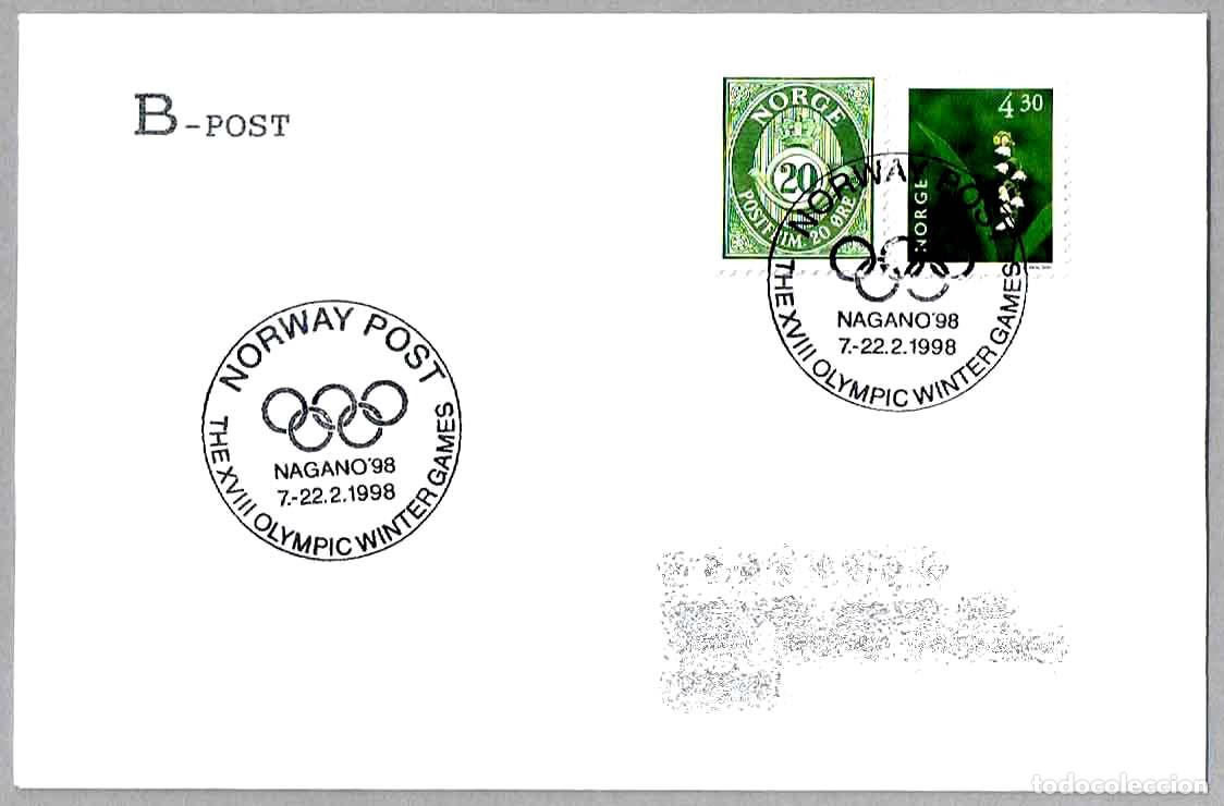 Sellos: Matasellos OLIMPIADAS - NORUEGA EN OLIMPIADA DE INVIERNO NAGANO 98. Norway Post 1998