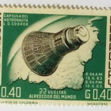 Francobolli: 1 SELLO DE PARAGUAY 0,40 G - 1963 - CAPSULA ESPACIAL - NUEVO SIN SEÑAL DE FIJASELLOS. Lote 300355658