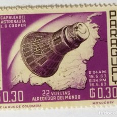 Francobolli: 1 SELLO DE PARAGUAY 0,30 G - 1963 - CAPSULA ESPACIAL - NUEVO SIN SEÑAL DE FIJASELLOS. Lote 300356018