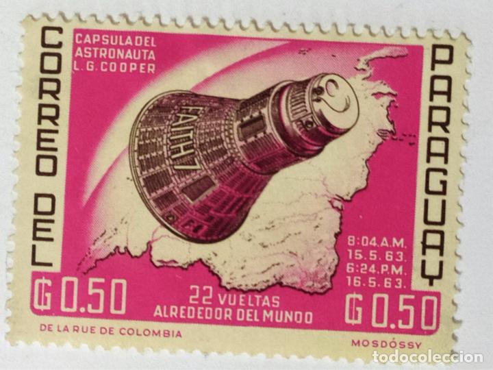 SELLO DE PARAGUAY 0,50 G - 1963 - CAPSULA ESPACIAL - NUEVO SIN SEÑAL DE FIJASELLOS (Sellos - Extranjero - América - Paraguay)