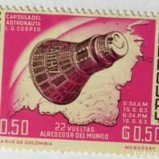 Francobolli: SELLO DE PARAGUAY 0,50 G - 1963 - CAPSULA ESPACIAL - NUEVO SIN SEÑAL DE FIJASELLOS. Lote 303103118
