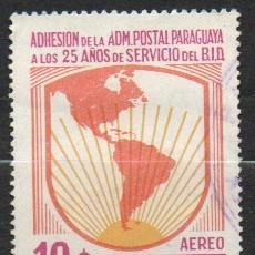 Sellos: PARAGUAY IVERT AEREO Nº 985 D. XXV ANIVERSARIO DEL BANCO INTERAMERICANO DE DESARROLLO .USADO