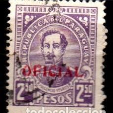 Sellos: PARAGUAY IVERT Nº 590 (AÑO 1935), FULGENCIO YEGROS, MILITAR Y POLÍTICO, USADO