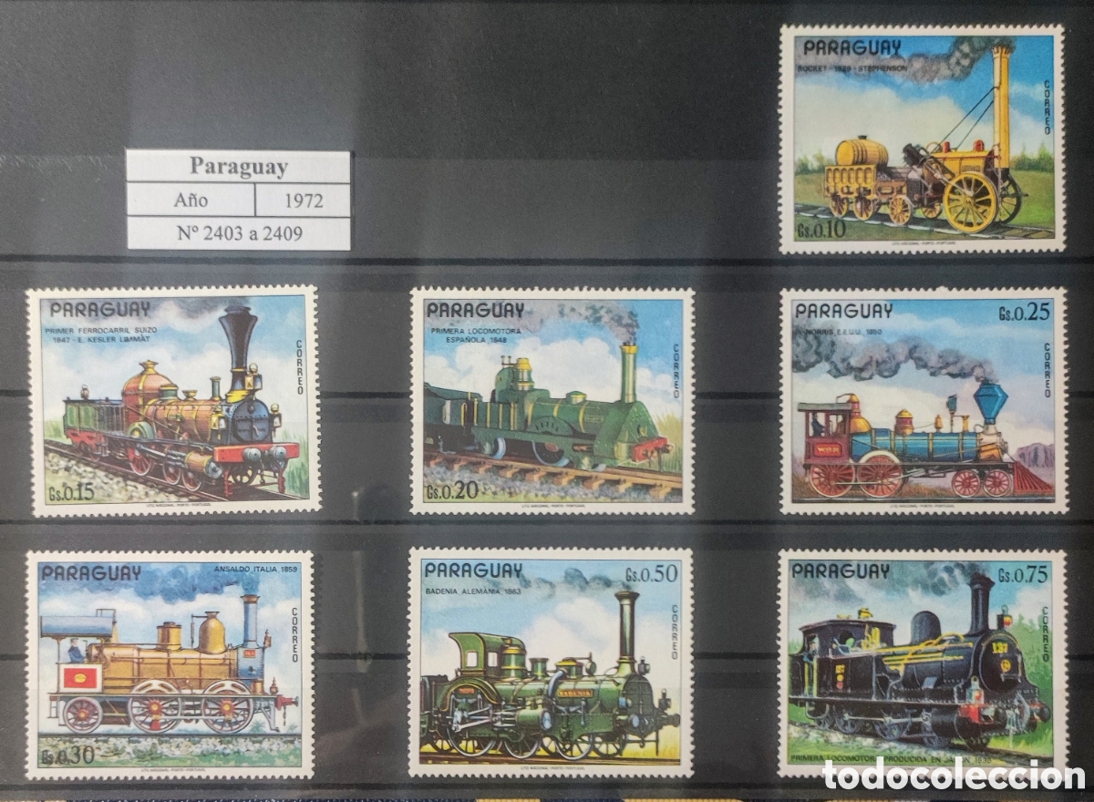Sellos: Paraguay. 1972. Ferrocarriles - Foto 1