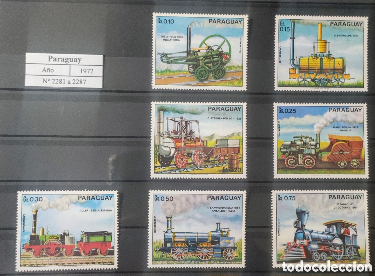 Sellos: Paraguay. 1972. Ferrocarriles - Foto 1