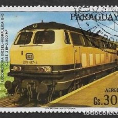 Sellos: SE)1986 PARAGUAY, FROM THE TRAINS SERIES, DIESEL LOCOMOTIVE - HYDRAULICS, CTO