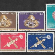 Sellos: SE)1966 PARAGUAY, FROM THE SPACE SERIES, APOLLO CAPSULE AND SATELLITES, 5 MINT STAMPS