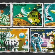 Sellos: SD)1978 PARAGUAY SPACE SERIES, FUTURE SPACE PROJECTS, 9 CTO STAMPS