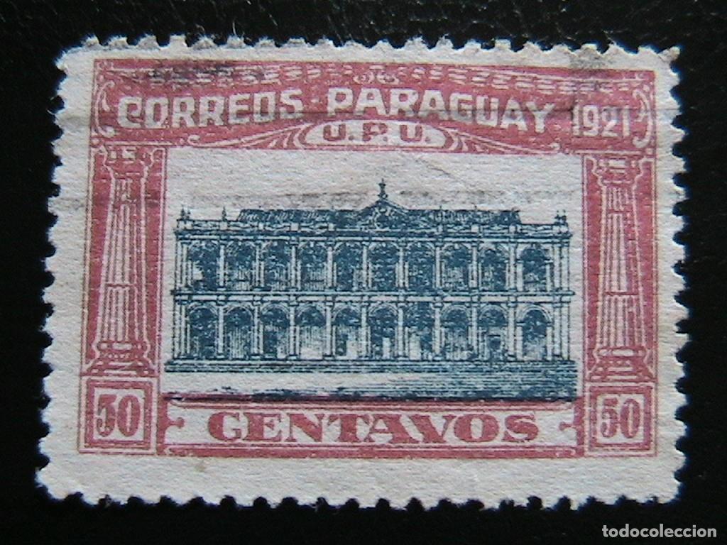 Sellos: SELLO PARAGUAY 50 CENTAVOS 1921- UPU - EDIFICIO PARLAMENTO - Foto 1