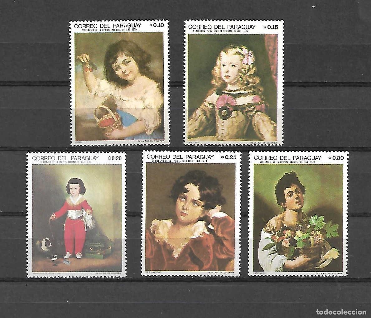 Sellos: Pinturas con j&oacute;venes/adolescentes. Paraguay. sellos a&ntilde;o 1968