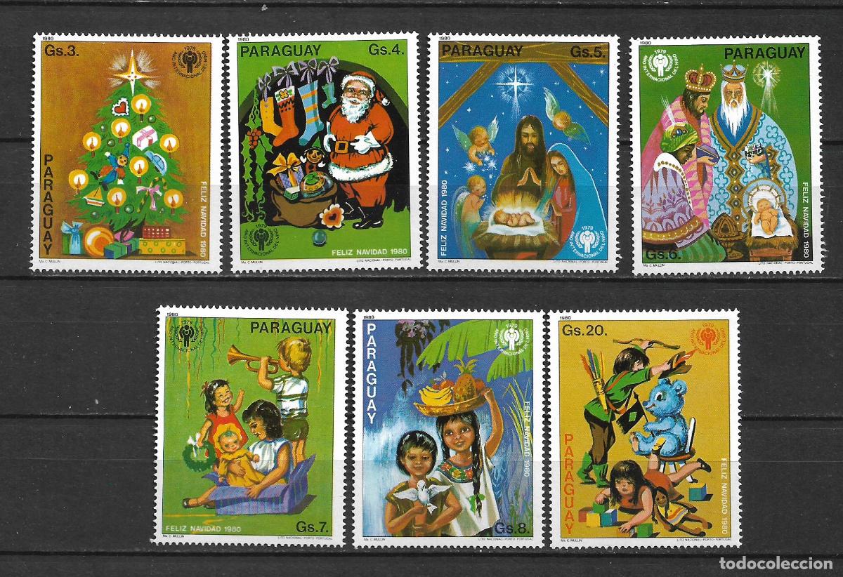 Sellos: paraguay 1980 navidad - a&ntilde;o internacional del ni&ntilde;o ** mnh - 33/44