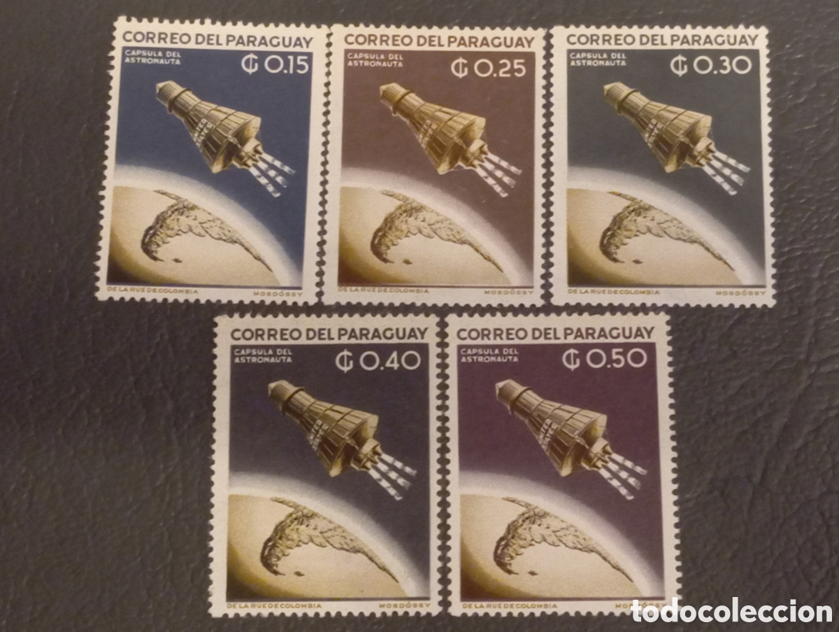 Sellos: Paraguay 1962 - Serie Completa Exploraci&oacute;n Espacial (Sc 699-703) MNH**