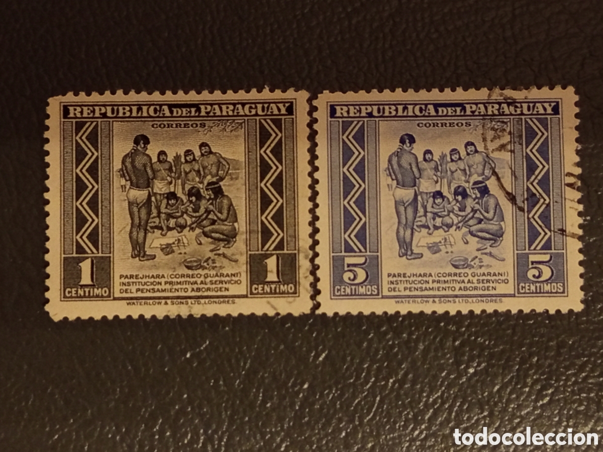 Sellos: Pareja Sellos Paraguay 1946 Correo Guaran&iacute; 1c Y 5c MNH/MH