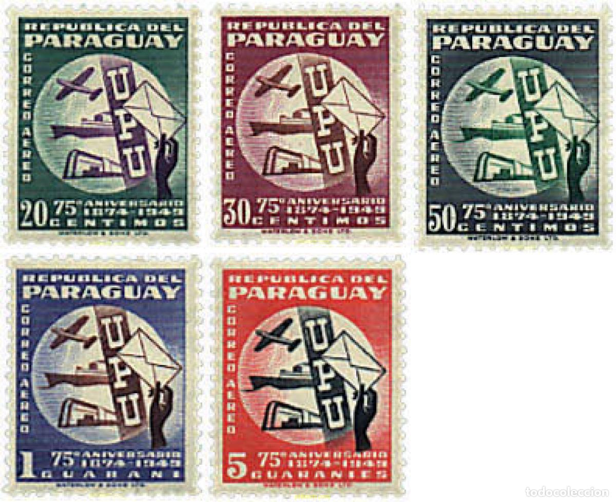 Sellos: 56888 MNH PARAGUAY 1950 75 ANIVERSARIO DE LA UPU