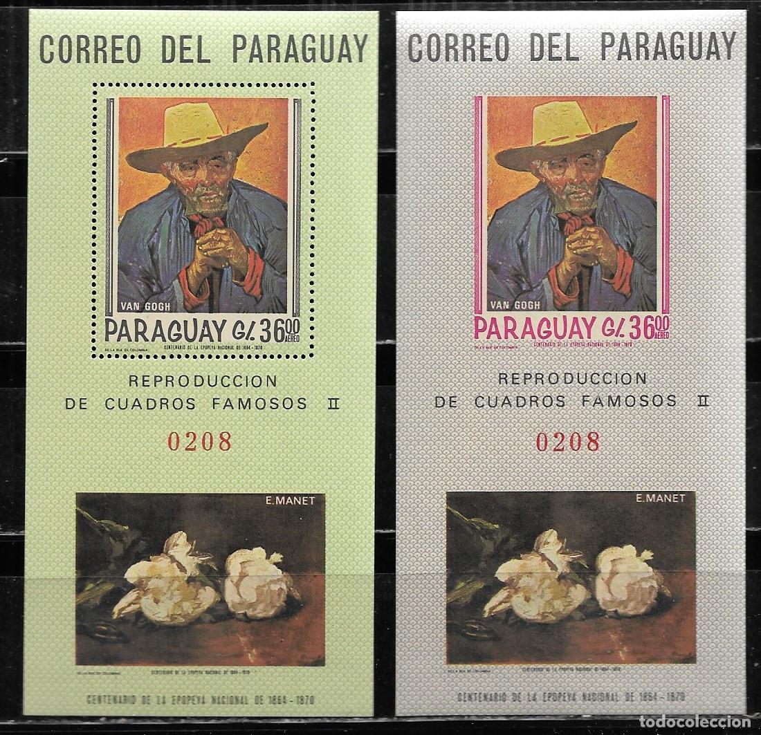 Sellos: PARAGUAY 1967, HOJAS BLOQUE Mi. 101/102 - VAN GOGH. MNH.